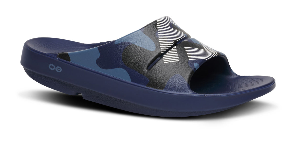 fj-x-oofos-womens-ooahh-sport-slide-sandal-navy-camo-01-01-1500NVFJ25_shot2 FJ X OOFOS Women's OOahh Sport Slide Sandal - Navy Camo
